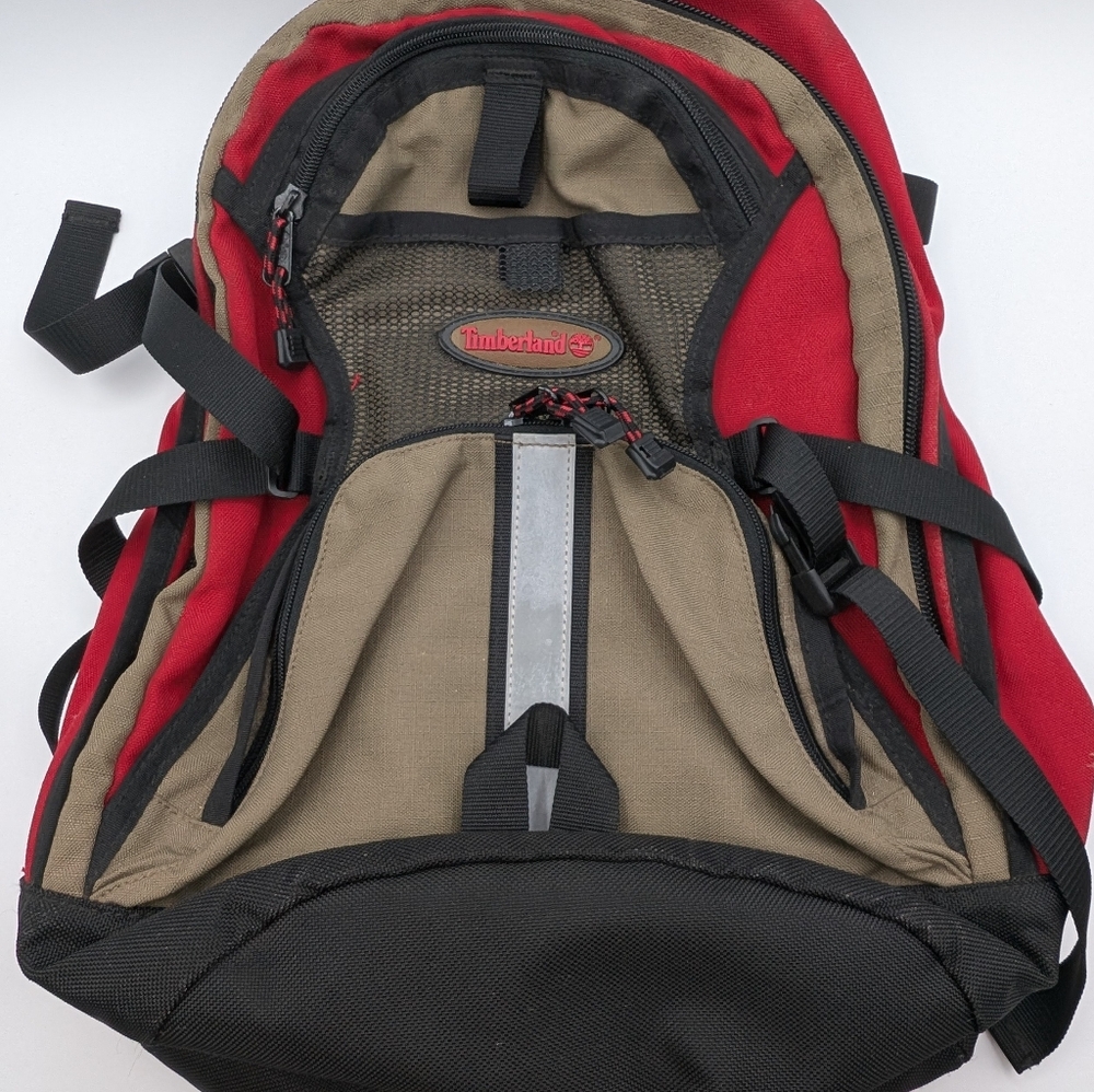 Timberland Red and Brown Men's Backpack